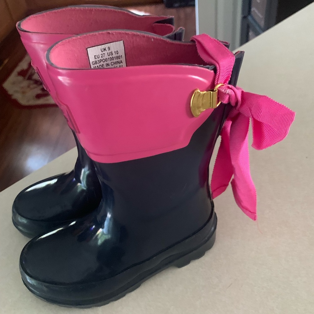 Joules girls bow welly waterproof boots